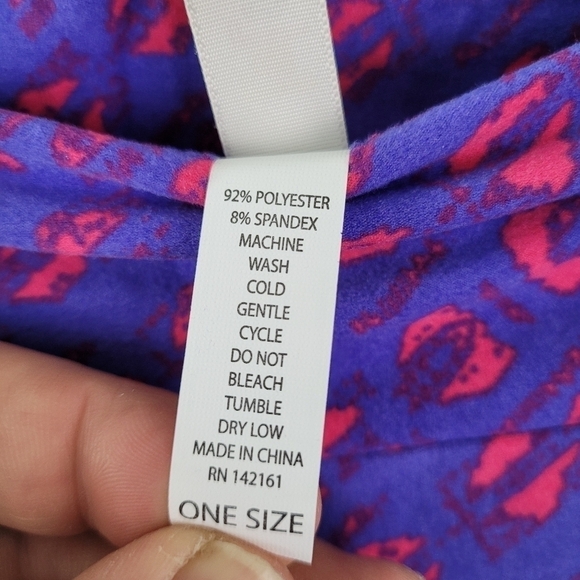 NWT LuLaRoe Simply Comfortable Purple and Pink Pants One Size See Measurements - Picture 10 of 10
